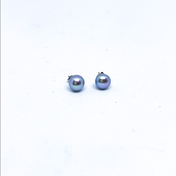 NWOTGray Natural Pearl 925 Sterling Silver Earring - Picture 1 of 6